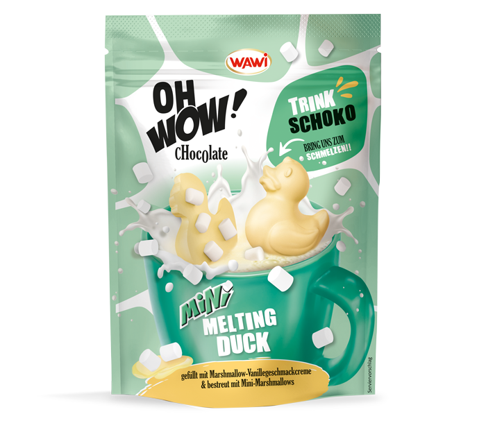 Mini Melting Duck Vanille gefüllt Marshmallows und bestreut mit Mini-Marshmallows